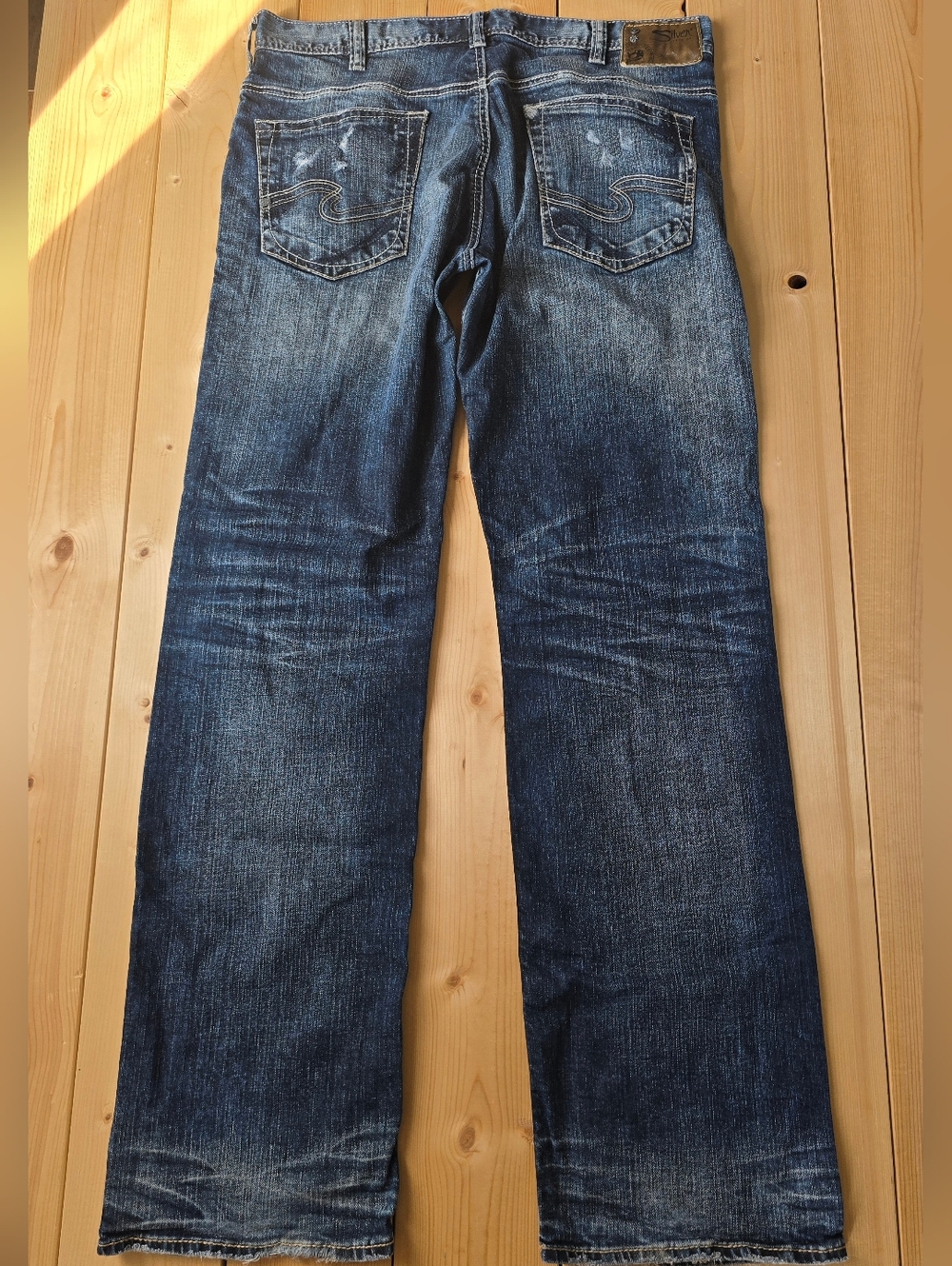 Silver Gordie Loose Fit Straight Leg Dark Wash Denim Jeans Mens 36X36 - Picture 11 of 15